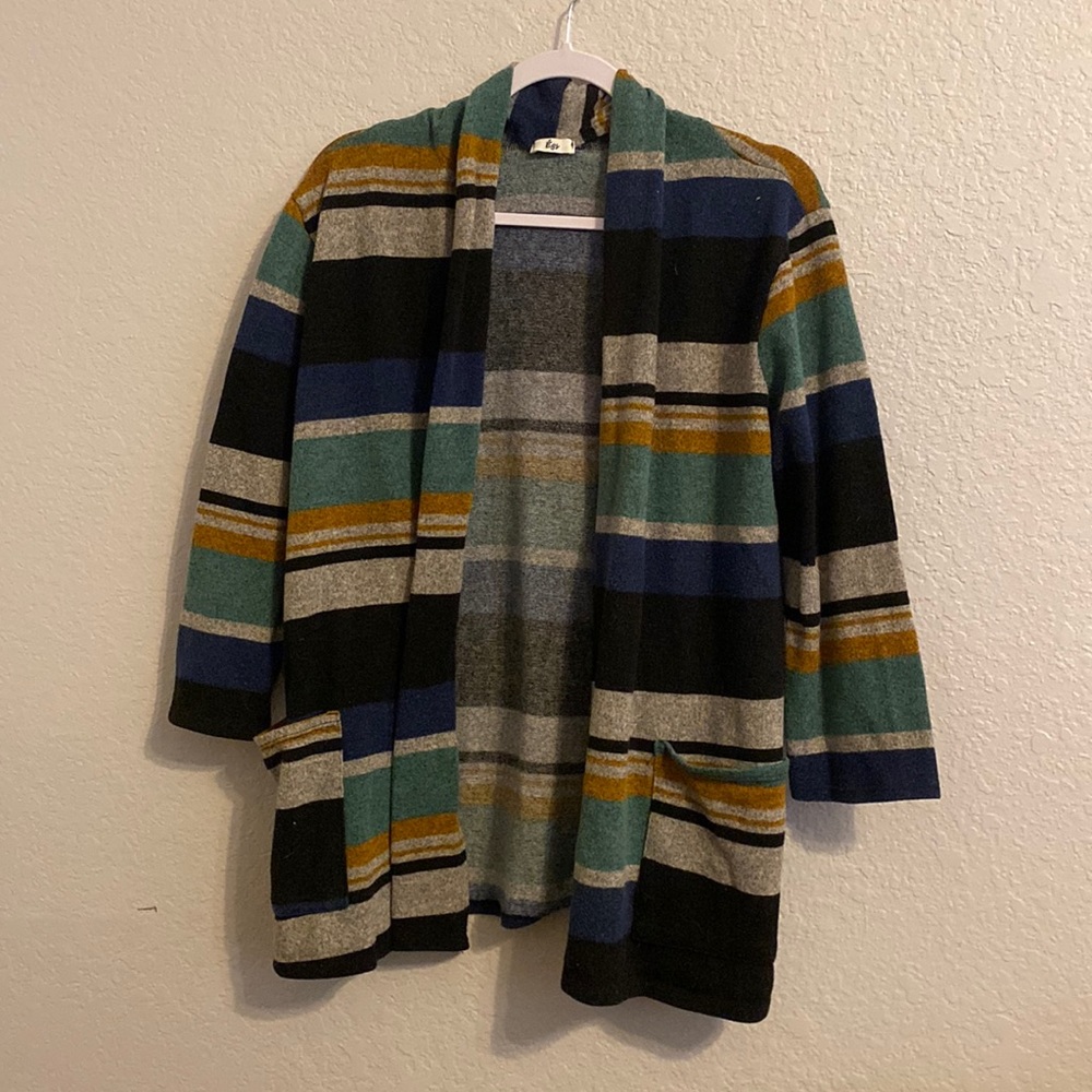 Striped Égs Cardigan. Size XL.